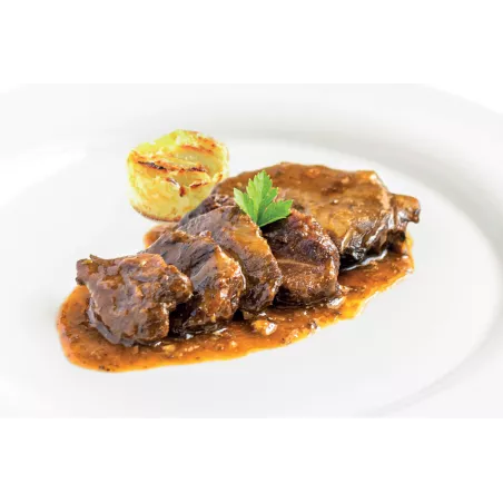 Beef Cheeks in Red Wine with Potato Gratin