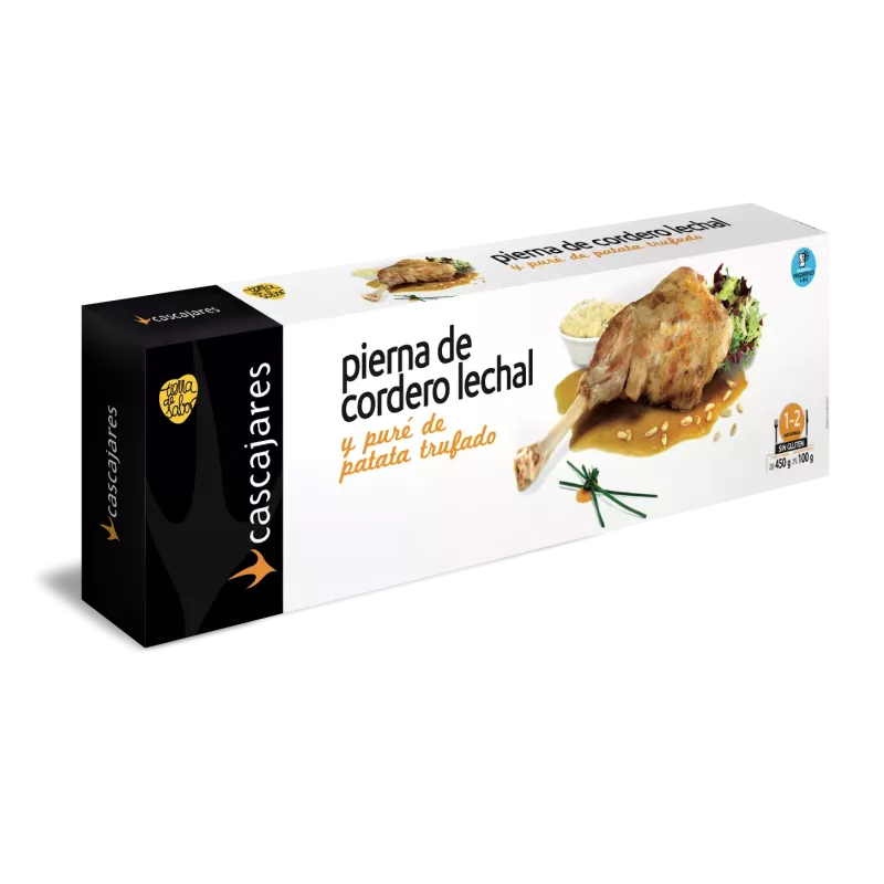 Pierna de Cordero Lechal Asada con puré de patata trufado